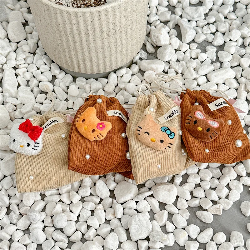 

Kawaii Sanrio Hellokittys плюшевая сумка на шнурке мультяшная Аниме Кукла сумка для хранения портативный косметичка нулевой кошелек детская игрушка девочка подарок