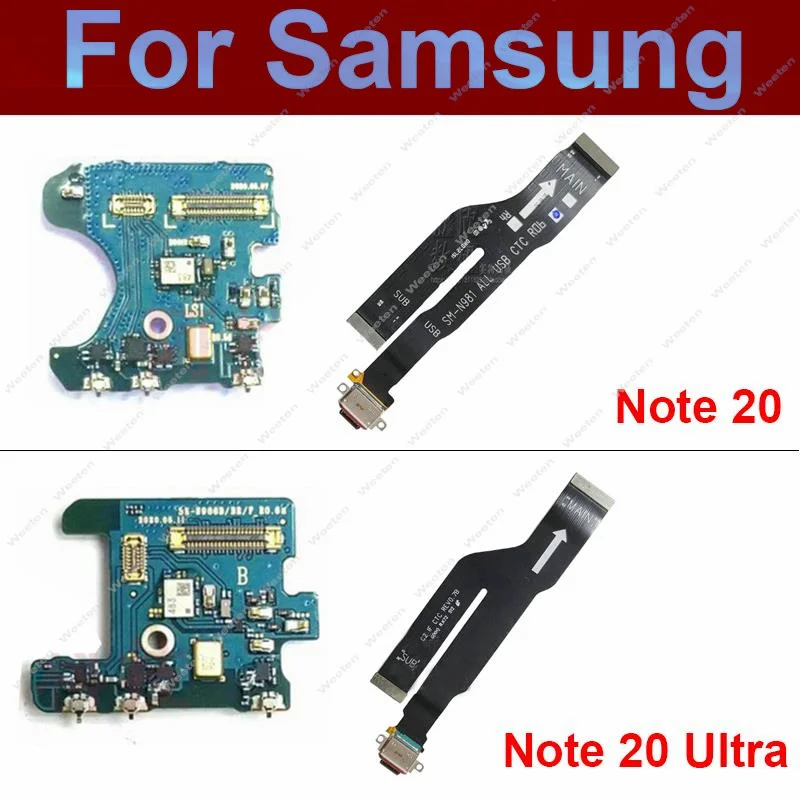 Microphone Board Dock Charging Port Flex Cable For Samsung Galaxy Note 20 N981 N9810 N981B N986B N986F N986U/D/N