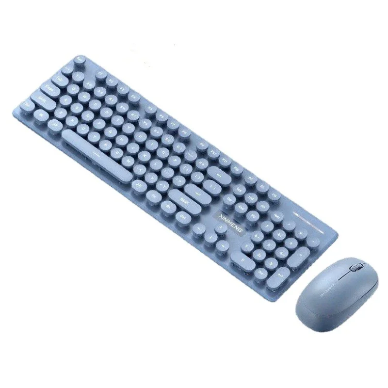 Uthai-conjunto de Teclado e Mouse Sensível Mecânico Punk sem Fio Office Business Meninos e Meninas Personalizado N520 2.4g - Imagem 2