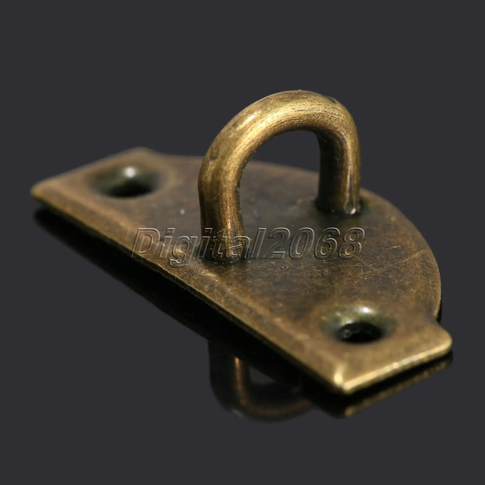 Antique Brass Decorative Hasps Jewelry Cabinet Gift Wine Wooden Box Suitcase Iron Hasp Latch Lock Hook 27x29mm 12pcs
