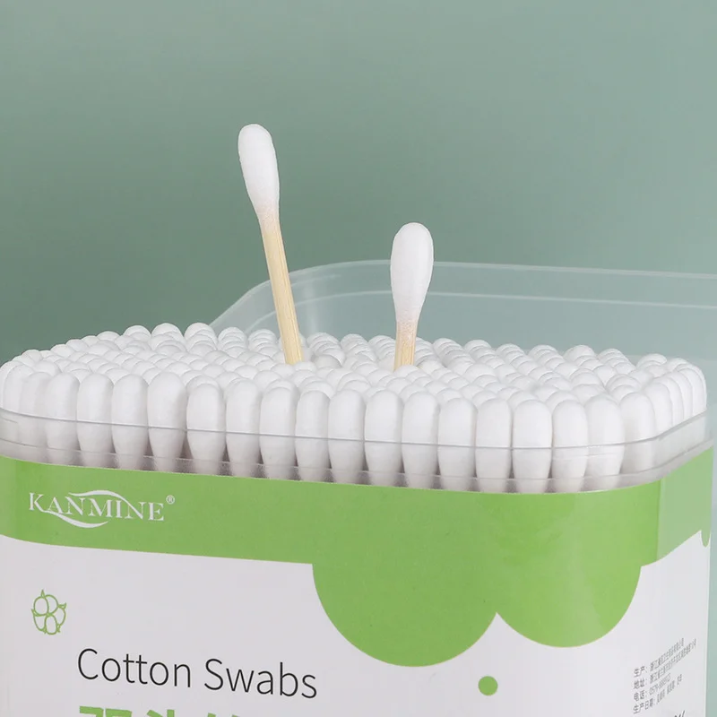 100pcs Double Head Cotton Swab Women Makeup Cotton Chlorine-Free Hypoallergenic Makeup Remover Disposable Swab