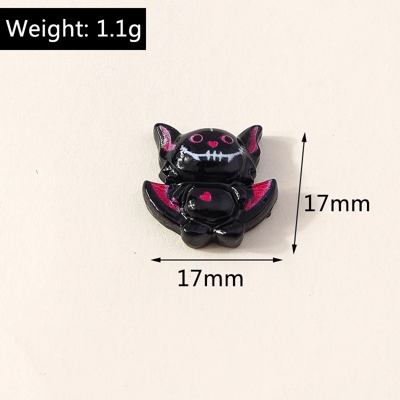 Leslie 10 Stück Neue Niedliche Halloween-Anhänger Geist Katze Spinne Schloss Kürbis Harz-Cabochons mit Flacher Rückseite für Haarspangen und Haarnadeln – Detail 14