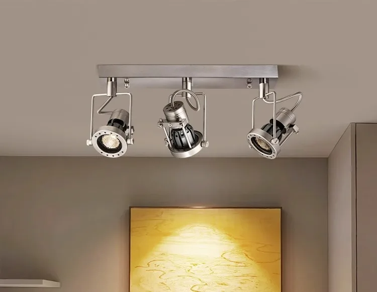 Led Spotlights Surface Mounted Spot Light Medieval Industrial Style Ceiling Lamp 2 3 Heads Adjustable Angle Painting Lighting