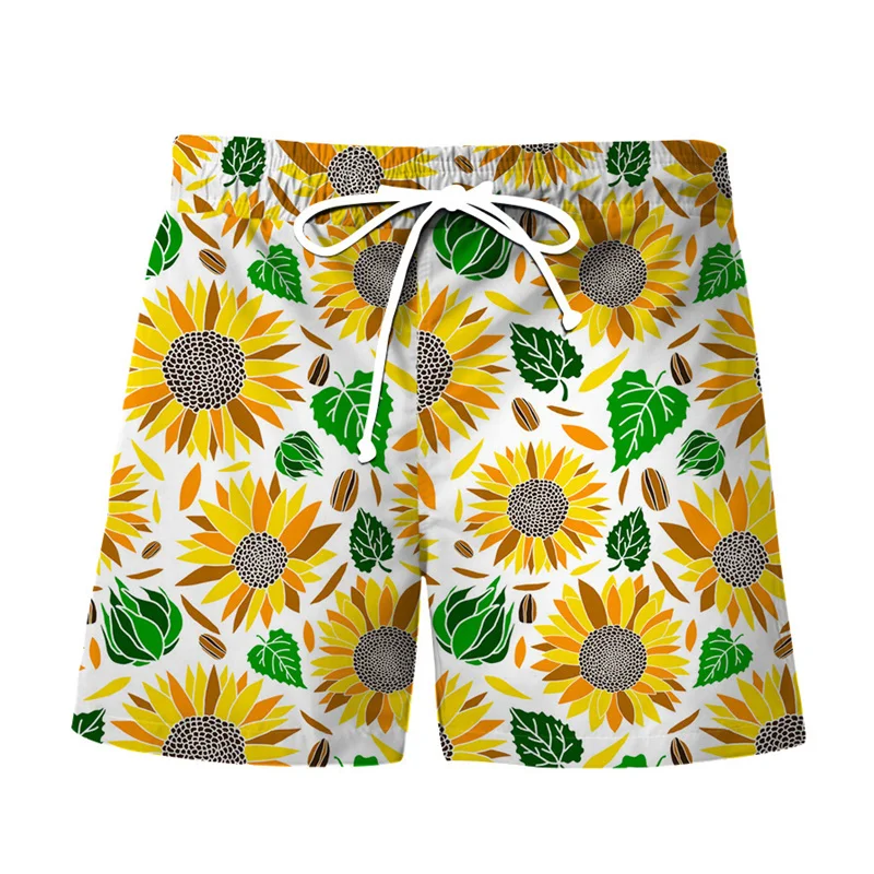 

Fashion Sunflower 3d Print Beach Shorts Men Summer Street Gym Short Pants Outdoor Surf Board Shorts Male Loose Swim Trunks