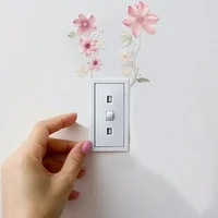 Beautiful flowers Switch Wall Sticker PVC Removable Waterproof sticker for bedroom bathroom Living room Home Decoration Stickers 3