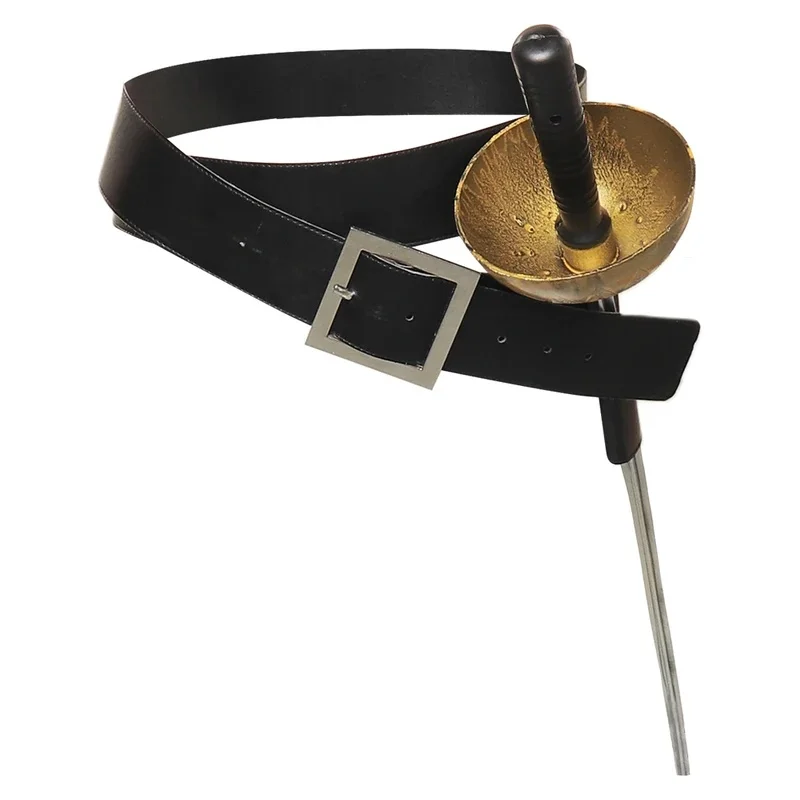 Costume da Gatto con Stivali, Cintura, Spada, Cappello con Piume per Adulti, Accessori per Carnevale e Halloween RK5P47 - immagine 2
