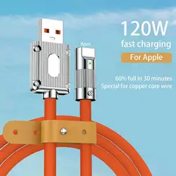 USB Charging Cable  Convenient Multipurpose Zinc Alloy  Colorful 120W 6A Phone Charging Cord Gadget for Household