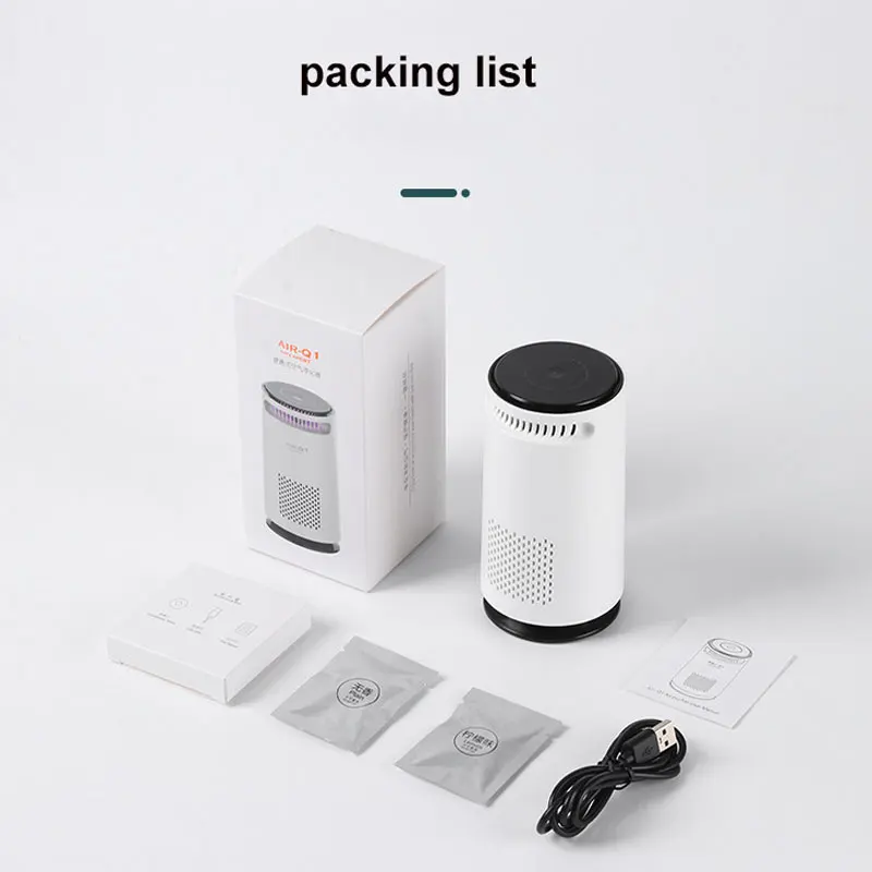 Compact Air Purifier with HEPA Filter and Ionizer