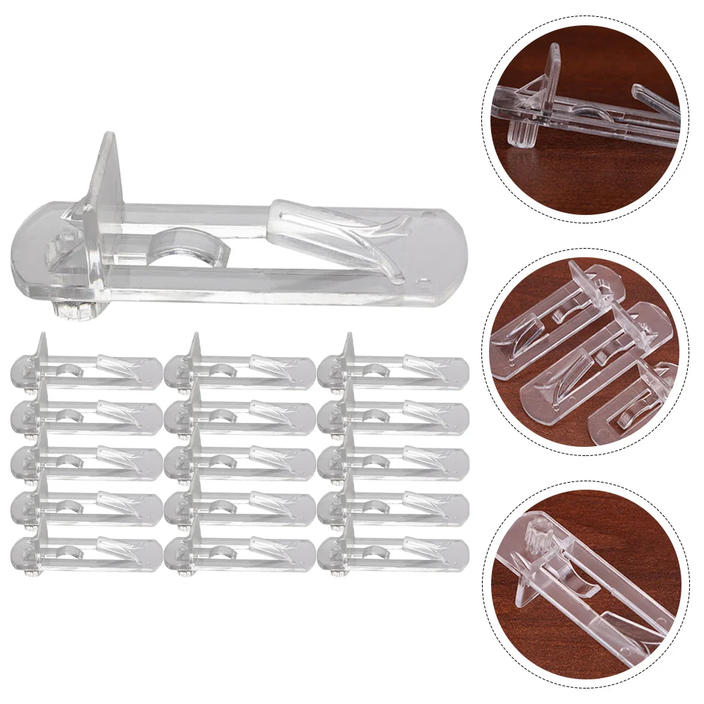 

30 Pcs Furniture Partition Bracket Kitchen Cabinets Bookshelf Pegs Locking Support Plastic Holders Clips for Pin