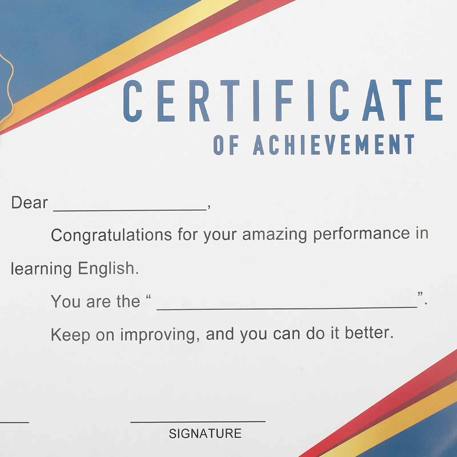 10장 두꺼운 코팅지 학생용 수료증 완료 증명서 학교 성적증명서 졸업식