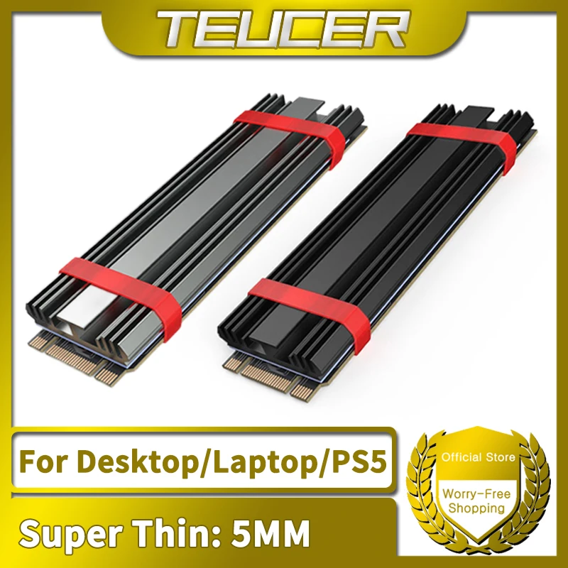 Teucer M24 Ssd Dissipador de Calor Nvme 2280 Unidade Disco Estado Sólido Radiador Cooler Almofada Refrigeração para Desktop pc M.2 Nvme Ps5 Dissipador Calor