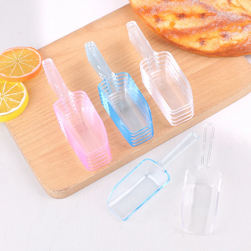 6Pcs Mini Plastic Ice Scoops Transparant Ice Shovel For Candy Dessert Birthday Wedding Party Supplies Kitchen Accessories