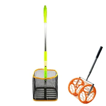 Portable Pickleball & Table Tennis Ball Picker, Extendable Retriever Scoop with Roller for Multi-Ball Training Collection 2