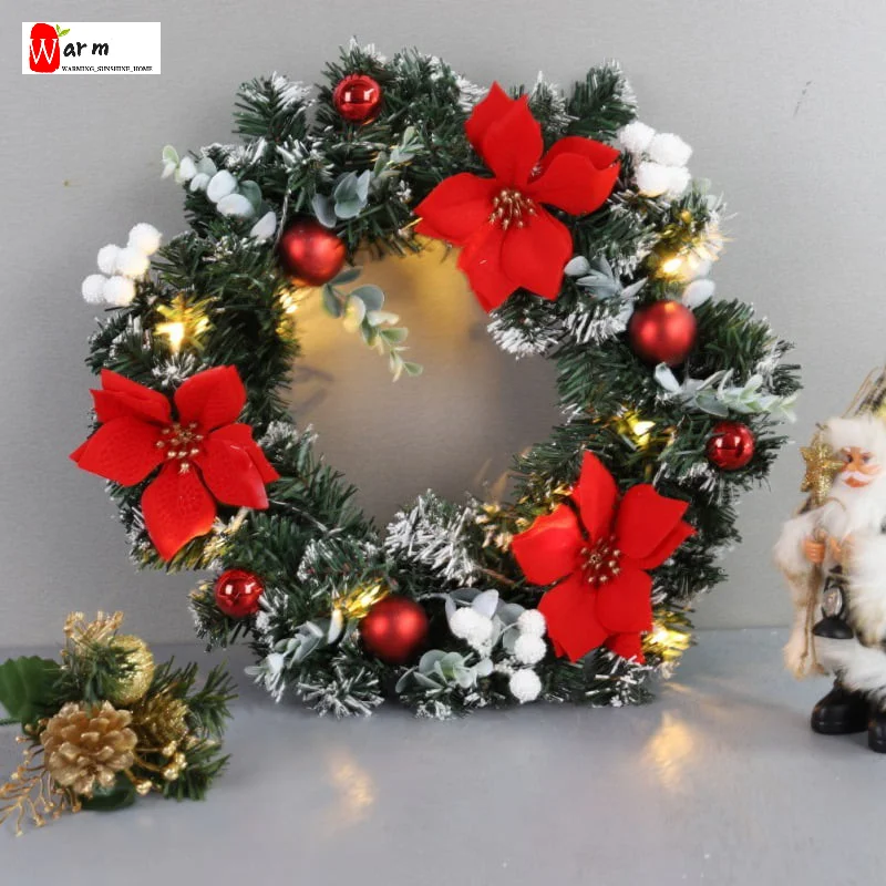 

Christmas Wreath Berry Wreath Handmade Flower Front Door Antique Wreath Flocking Mixed Decorations Christmas Decorations New