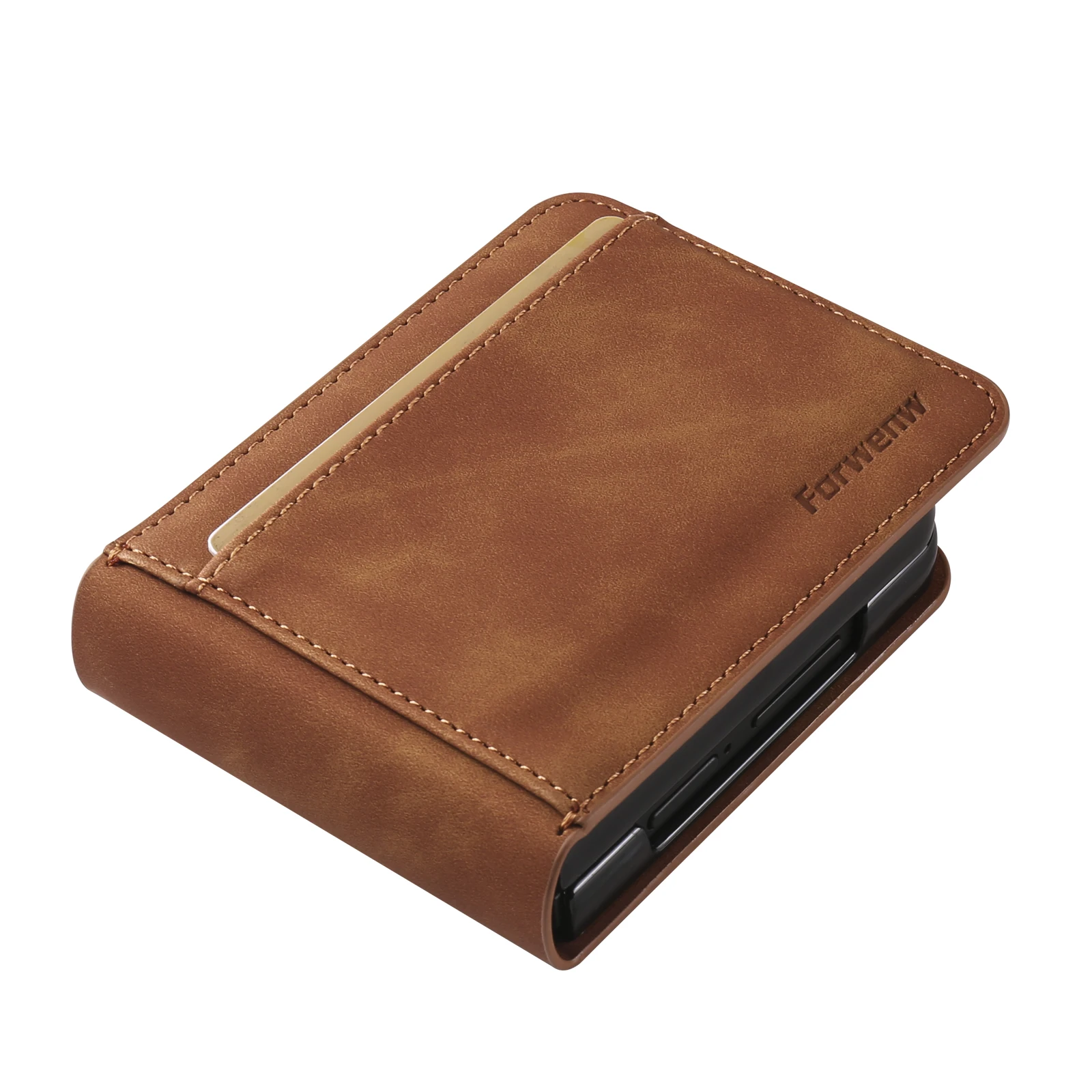 Vintage-Style Luxury Leather Flip Phone Case with Wallet and Magnetic Closure