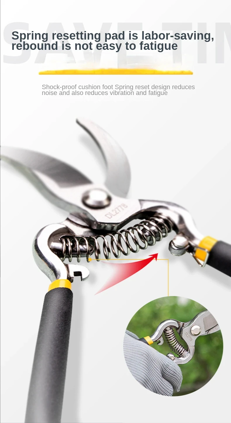 DELI 8 Inch Garden Pruner Shears SK5 Blade Pruning Scissors for Bonsai Fruit Trees Flowers Branches Garden Pruners 5