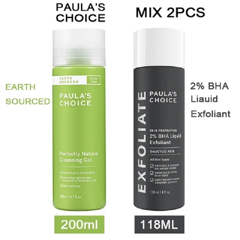 

2pcs Paula‘s Choice EARTH SOURCED Perfectly Natural Cleansing Gel All Skin Types Daily Skin Care 200ml