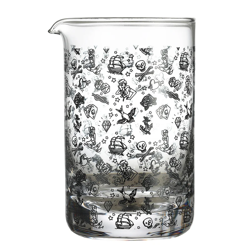 Tiki Cocktail Mixing Glass-Thick Bottom 20oz 600ml Cocktail Glass-Choice for Amateurs & Pros Ideal Gift