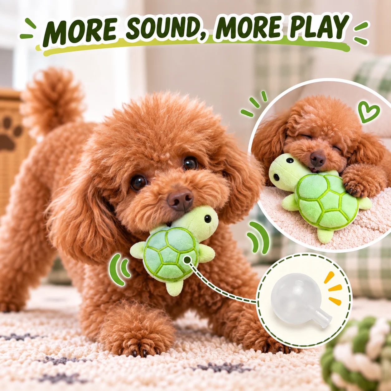 Mini Squeaky Turtle Dog Toy Soft Plush Interactive Chew Toy for Small Dogs Puppies Indoor Fetch Play Bite Sound Pet Toy Gift