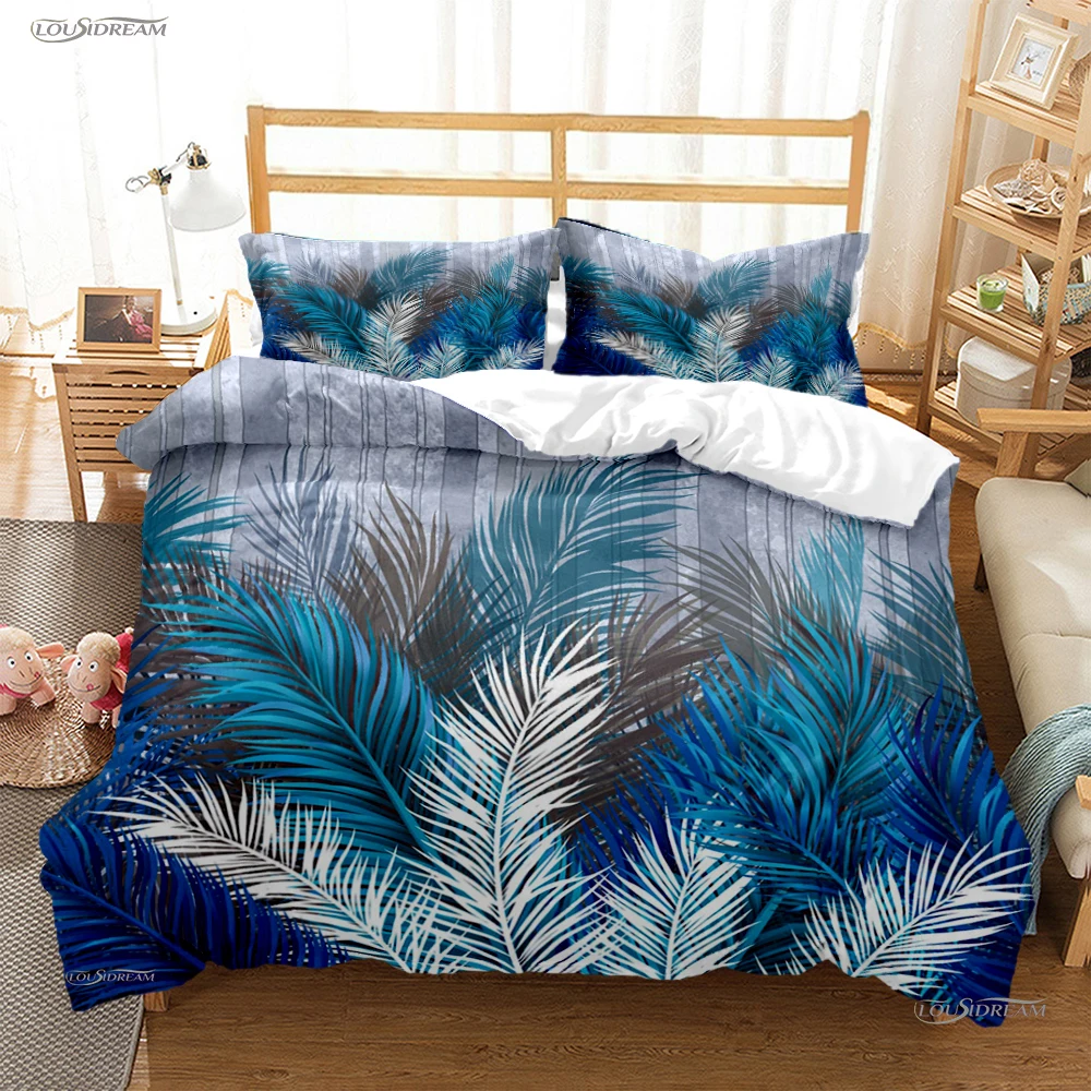 Tropical Leaf Fashon Duve All Season Duvet Cover Comforter Bedding Set Soft Quilt Cover and Pillowcases Single/Double/Queen/King 5