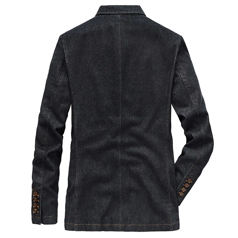 Men's Denim Blazers Oversized Outerwear Solid Business Casual Suit Jacket Men Clothing Leisure Blazer 4XL
