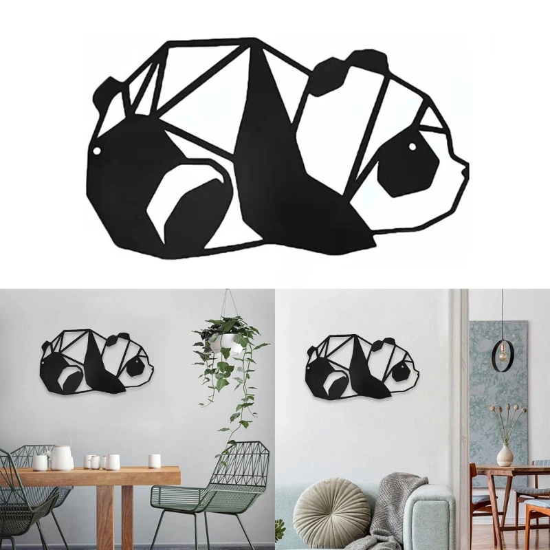 

Metal Animal Panda Sign Wall Art Decor Hanging Ornament Model Decoration Supplies for New Year Birthday Holiday Decor