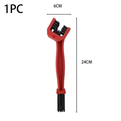 Deluxe Bicycle and Motorcycle Chain Cleaning Brush Set (Red)