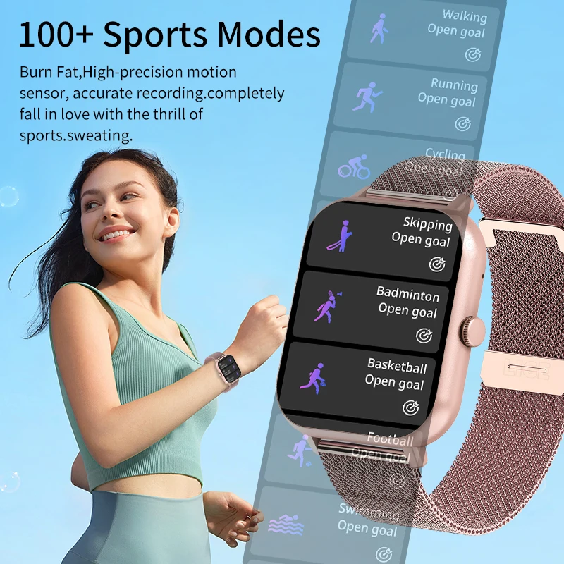 LIGE New Sport Women Smart Watch 1.83" HD Voice Calling Fitness Tracker Heart Rate Blood Pressure Men Smartwatch For iOS Android
