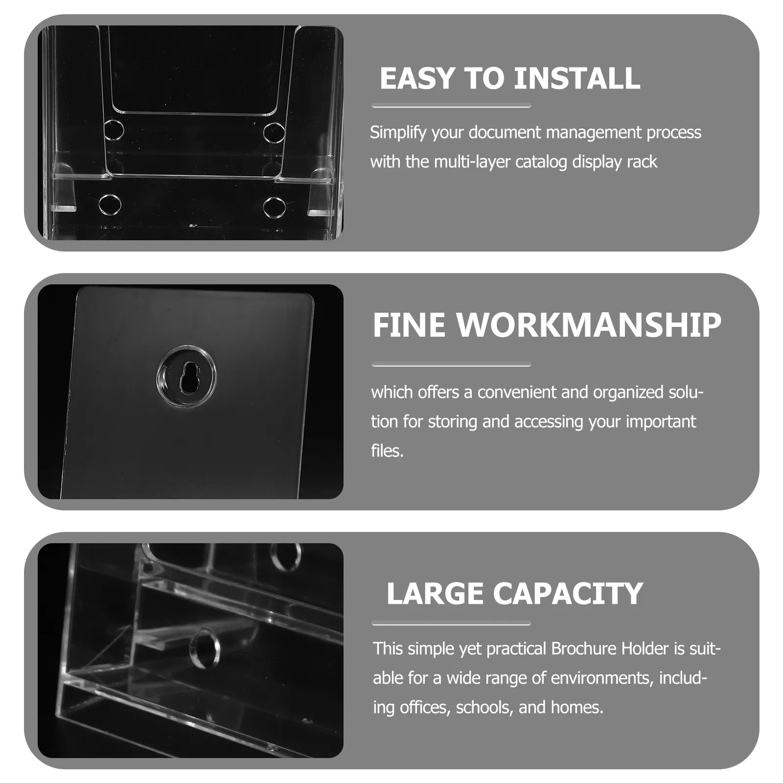 다층형 벽걸이 아크릴 브로셔 홀더 데스크탑 종이 정리대 잡지 진열대 문서 랙 브로셔 홀더