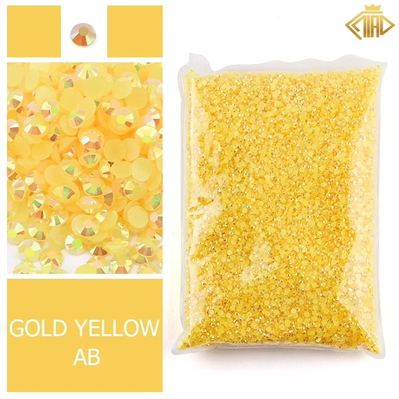 Vibrant Yellow Orange Resin Rhinestones - 2-5mm Flatback Glitter for Clothing and Nail Art Decoration