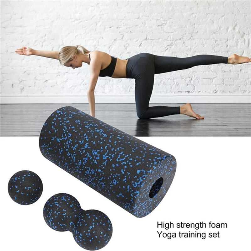 3PCS Yoga Roller Massage Peanut Ball Set EPP Fitness Foam Column Back Pain Deep Tissue Stretching Muscle Relax Durable