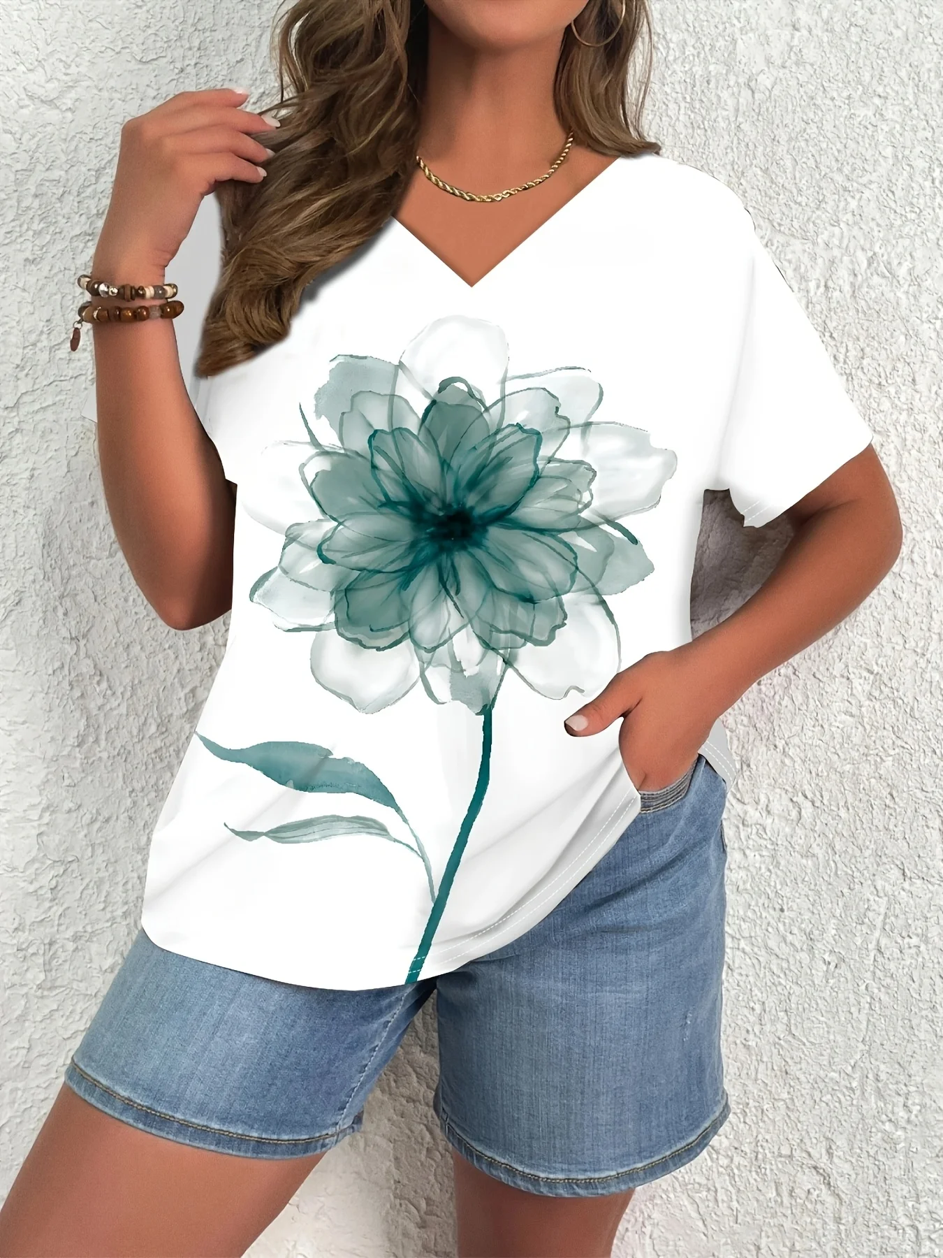 Plus Size Elegant Casual Woman T-Shirt Fashion Loose T-Shirt Woman Temperament Long sleeve T-Shirt Holiday Weekend 4