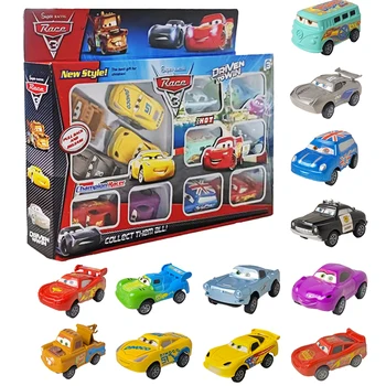 Original Disney Pixar Cars 3 2 Lightning McQueen 12 Piece Set Jackson Storm Ramirez Collection Exquisite Toy Set Gift Box