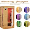 2024 Upgrade 1 to 2 Person Sauna, 6 Heating Plate Infrared Physical Therapy Wooden Dry Steam Sauna, Low EMF, MP3 Auxiliary 3
