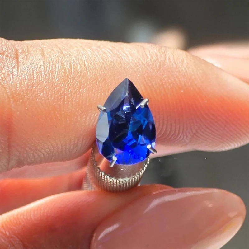 Lab Grown Sapphire Gemstone Pear Shape Royal Blue Loose Gemstones Sapphire For Jewelry Making with AGL Certificate