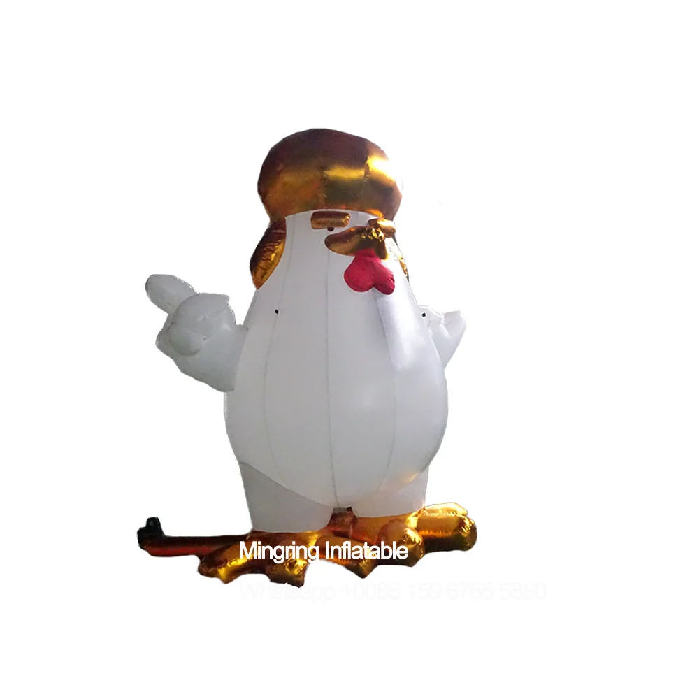 Inflatable Cock Chick Model for Event Advertising, Saudi Crowned, Mascot