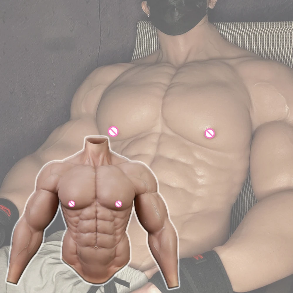 Muscle Suit Silicone Fake Chest For Man Crossdressing Clothes Simulazione Artificiale Muscoli False Belly Macho Costumi Cosplay