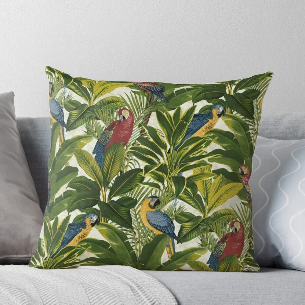 

Jungle Parrot Pattern Throw Pillow Pillow Case Pillowcases Bed Cushions Pillow Cover