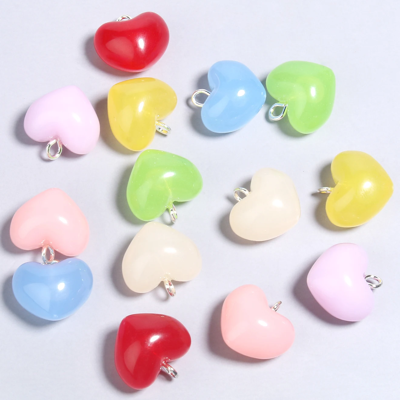 

10pcs Multicolor Acrylic Charms Love Heart Charms Pendant for Jewelry Making Handmade Diy Keychain Bracelet Necklace Accessories