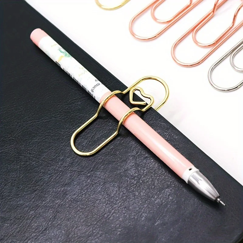 4 multifunctional pen clip pen hanging love paper clip pen button notebook accessories fixed seat pen clip 5