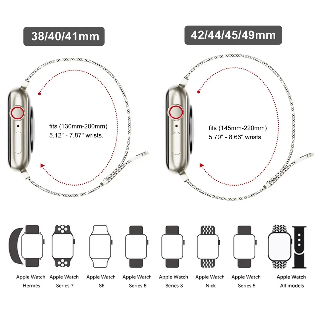 Sleek Milanese Apple Watch Band with TPU Screen Protection