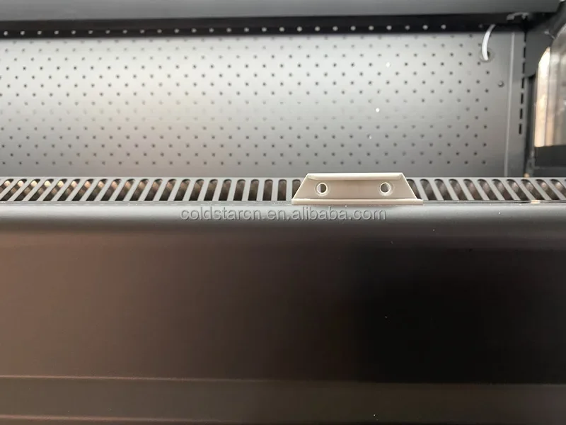 Double Door Front Opening Display Chiller Food Drink Refrigerator Showcase Supermarket Vertical Open Cooler