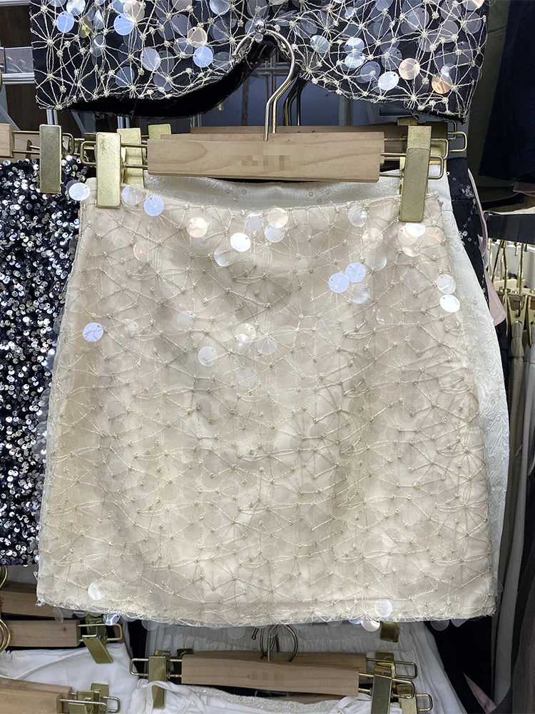 

Женская винтажная юбка с пайетками, черно-белая облегающая юбка в стиле Харадзюку, привлекательная приталенная юбка с пайетками на ягодицах, Y2k, весна-лето