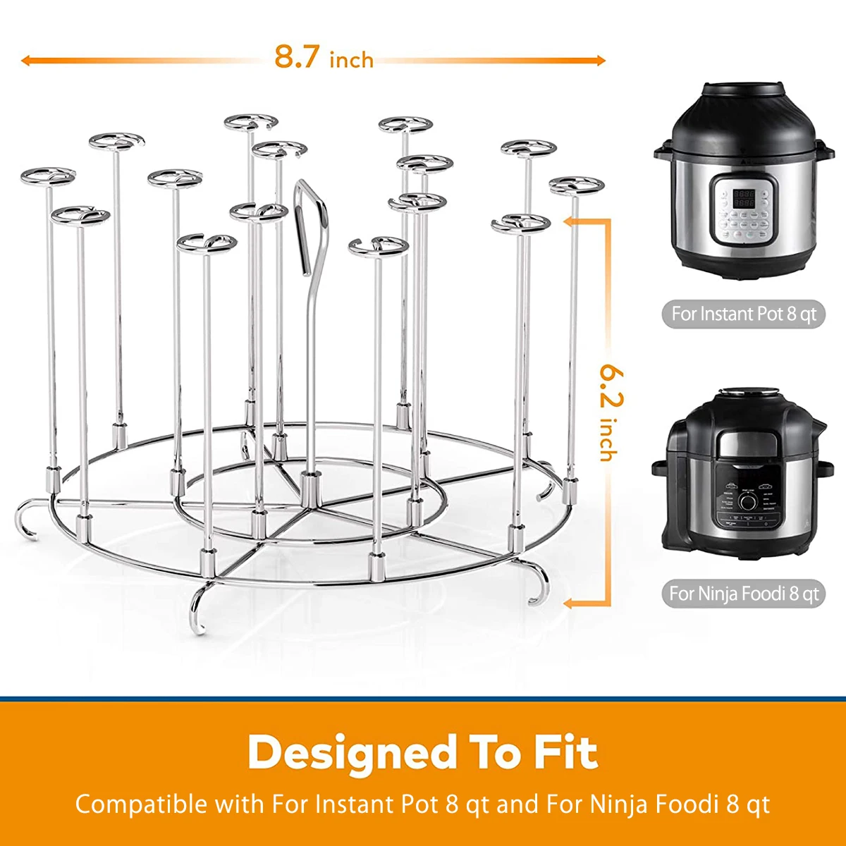 Air Fryer Skewer Stand Stainless Steel Skewer Grill Dehydration Steamer  Roasting Rack For Ninja 6Qt 8Qt Airfryer BBQ Accessories