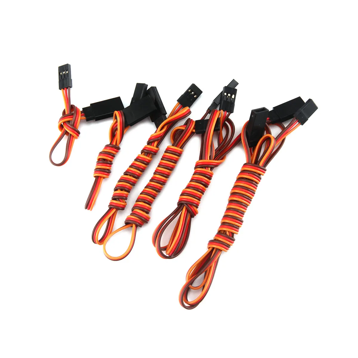 Détail des extrémités dénudées du fil silicone 22AWG 60 brins pour RC, prêt à être soudé.