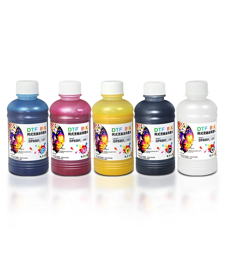 Lot 5x500ml Encre UV ACHI Pour Imprimante Epson (1390/1800) Couleurs CMJN + Blanc/noir