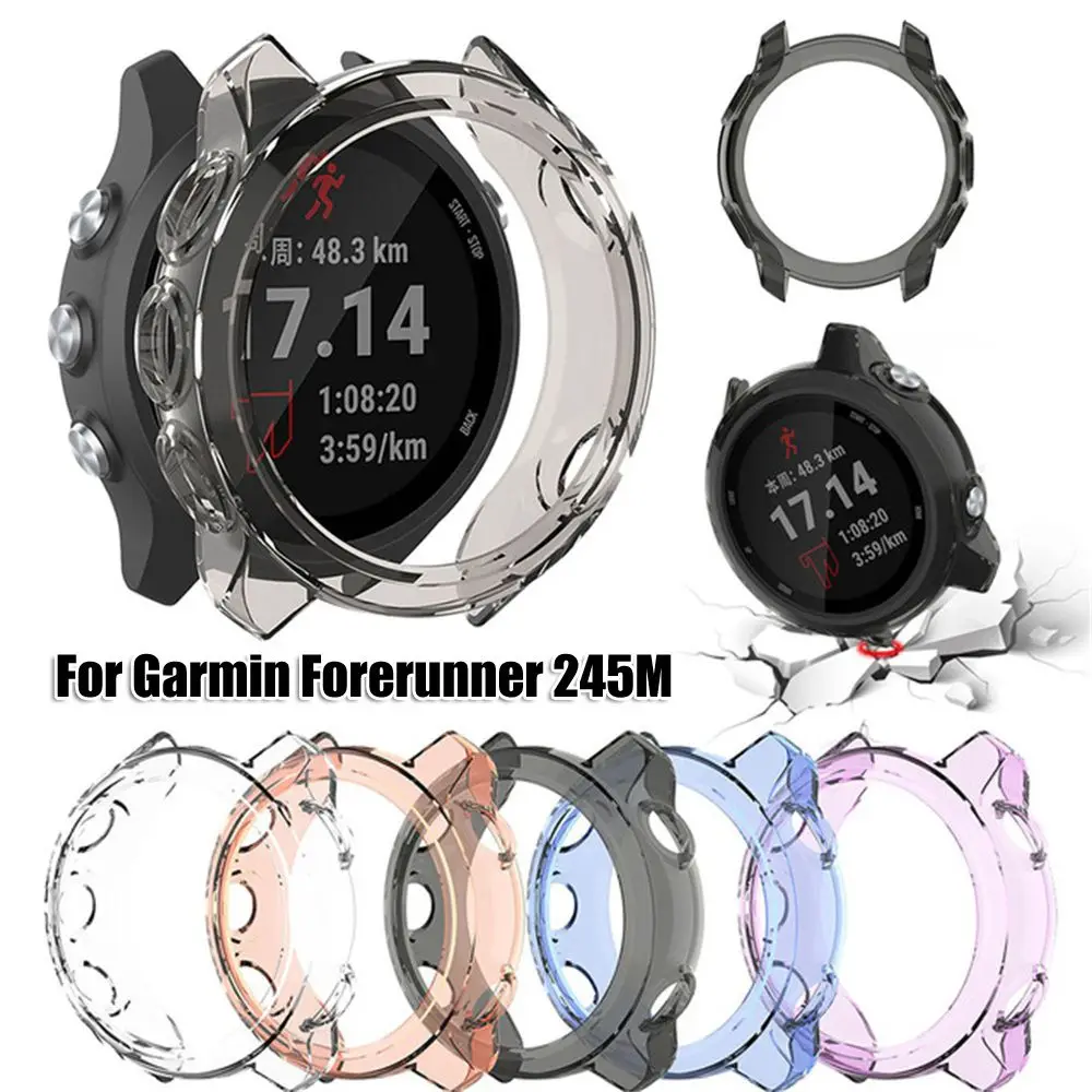 

Replacement Wristbands Soft Bracelet Screen Protector TPU Watch Case Protective Cover For Garmin Forerunner 245M / 245