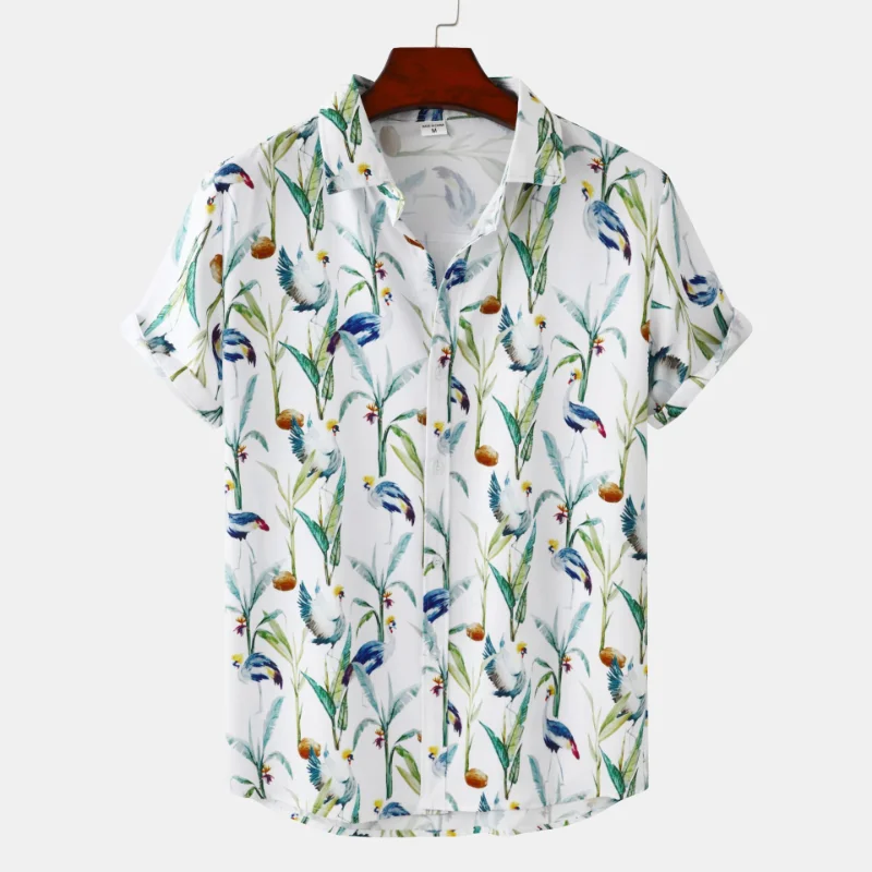

Camisas Para Hombre 2023 летняя новая мужская повседневная Цветочная рубашка с коротким рукавом модная мужская одежда с отворотом