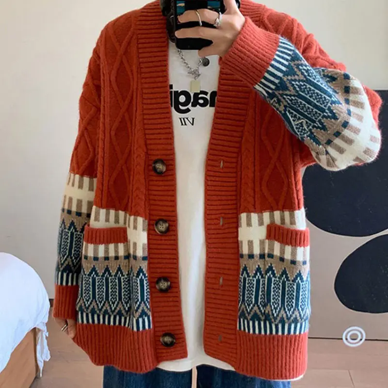 Veste Cardigan Kimono Homme Style Yukata - Manches 3/4, Noir, Décontracté Rétro (Taille 110cm)