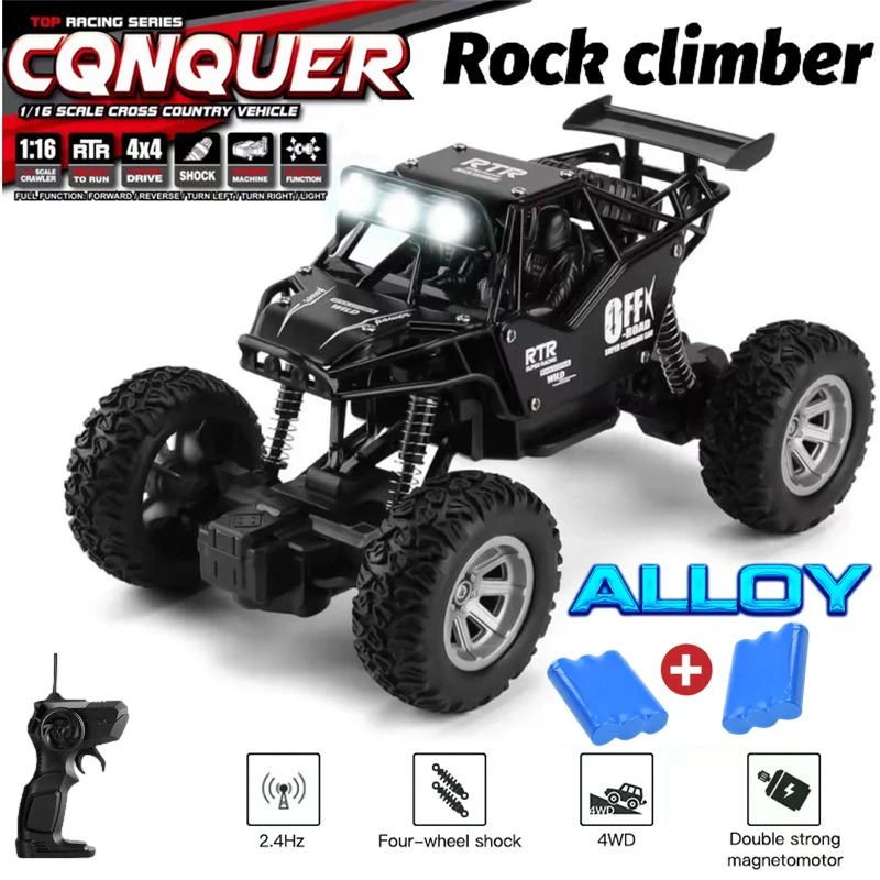 1:16 합금 4WD RC 자동차 리모컨 자동차 버기 오프로드, 4x4 등산가, 라디오 컨트롤 트럭, 어린이 소년 장난감 